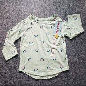 🍏 Cat & Jack Kids Mint Green Long Sleeve Shirt - NWT 🍏